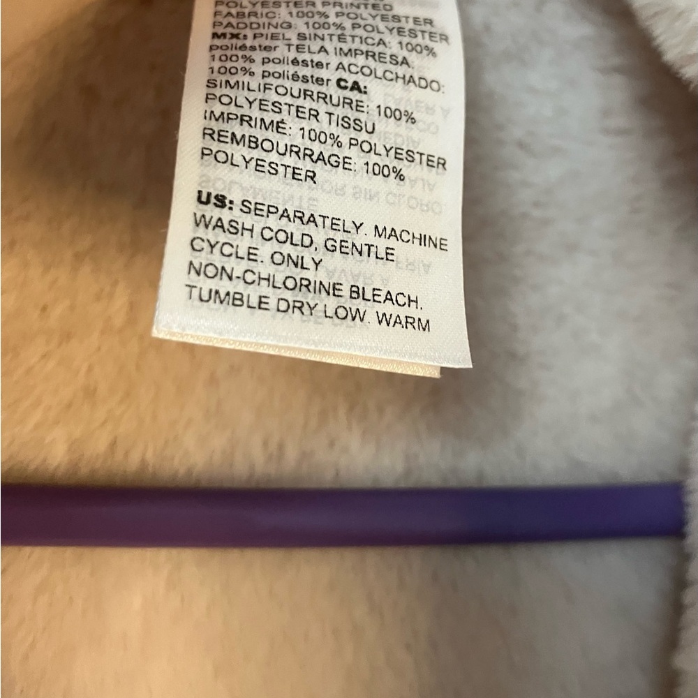 Chico's Cream Floral Faux Fur Jacket - Picture 9 of 15